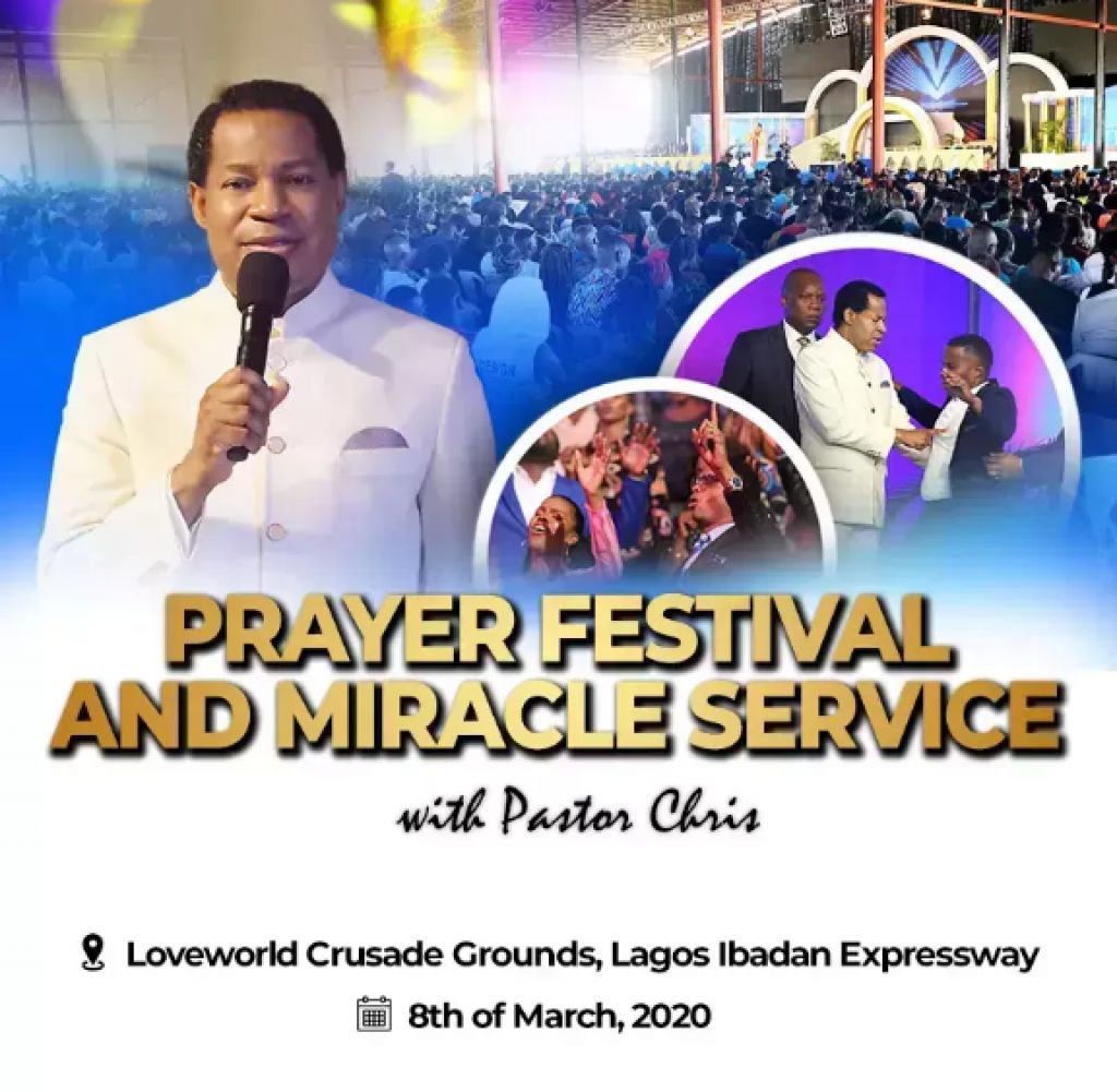Thousands to Join Pastor Chris for Prayer Festival & Miracle Service in Lagos