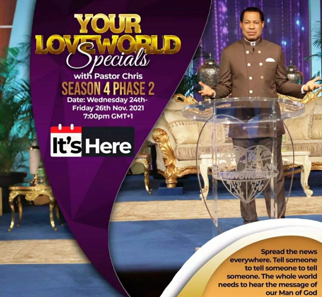 ‘Your LoveWorld Specials’ (Season IV Phase II) Takes Airwaves Momentarily